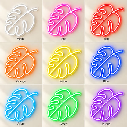Monstera Leaf LED Neon Sign - nine-color grid