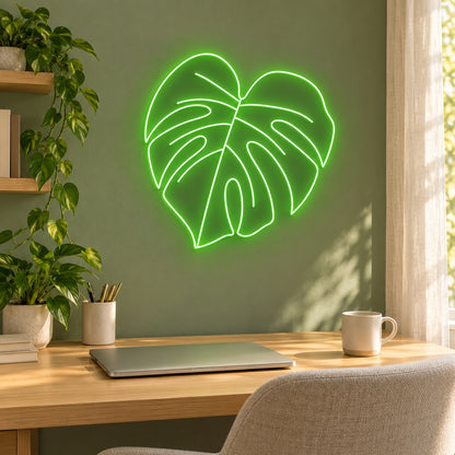 Monstera Leaf LED Neon Sign - lifestyle view