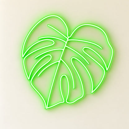 Monstera Leaf LED Neon Sign - natural light view