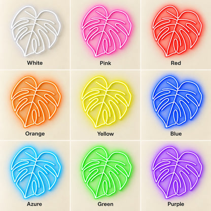 Monstera Leaf LED Neon Sign - nine-color grid