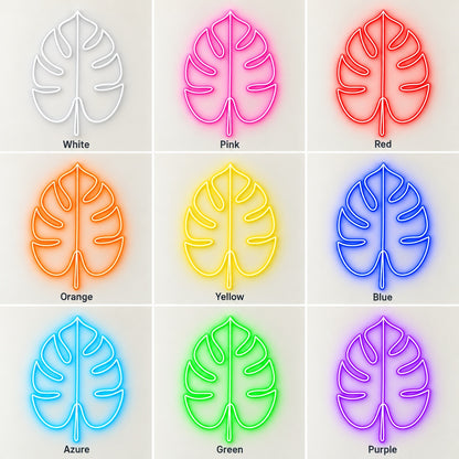 Monstera Leaf LED Neon Sign - nine-color grid