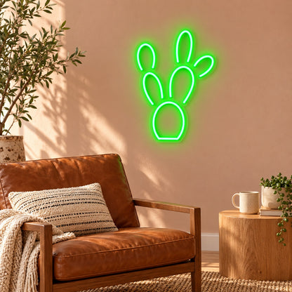 Prickly Pear Cactus LED Neon Sign - lifestyle view