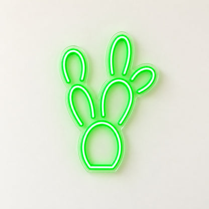 Prickly Pear Cactus LED Neon Sign - natural light view