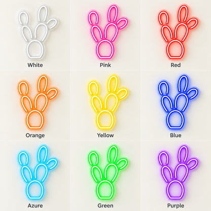 Prickly Pear Cactus LED Neon Sign - nine-color grid