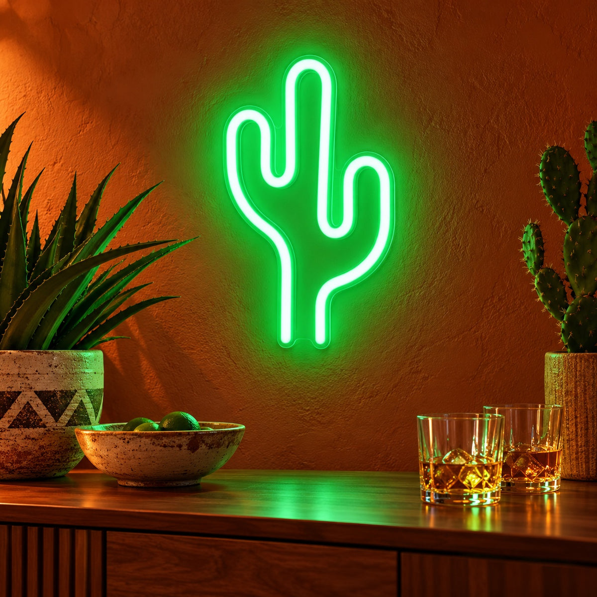 Saguaro Cactus LED Neon Sign - advertising view
