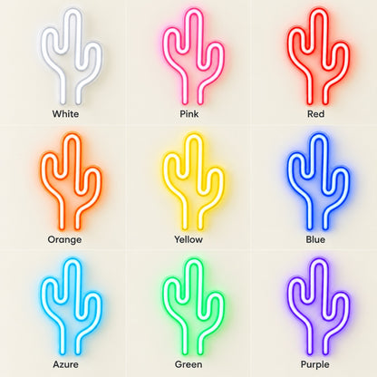 Saguaro Cactus LED Neon Sign - nine-color grid