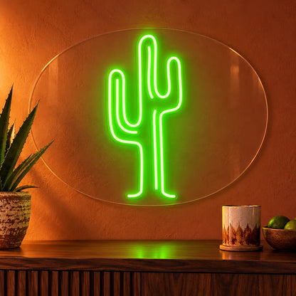 Saguaro Cactus LED Neon Sign - advertising view