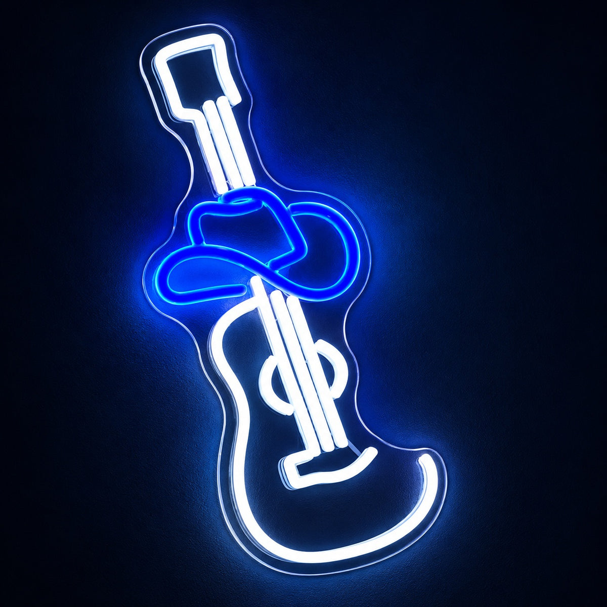 Guitar with Cowboy Hat LED Neon Sign - product hero