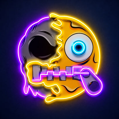 Half Skull Zipper Face LED Neon Sign - product hero