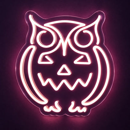 Halloween Owl Pumpkin LED Neon Sign - product hero