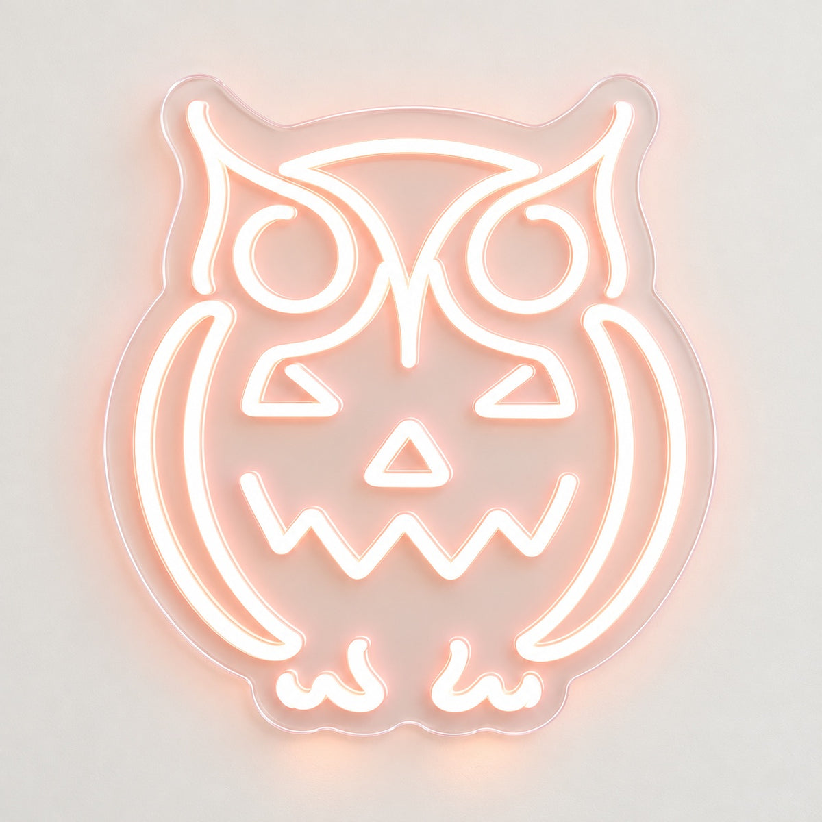 Halloween Owl Pumpkin LED Neon Sign - natural light view