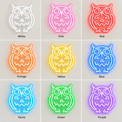 Halloween Owl Pumpkin LED Neon Sign - nine-color grid