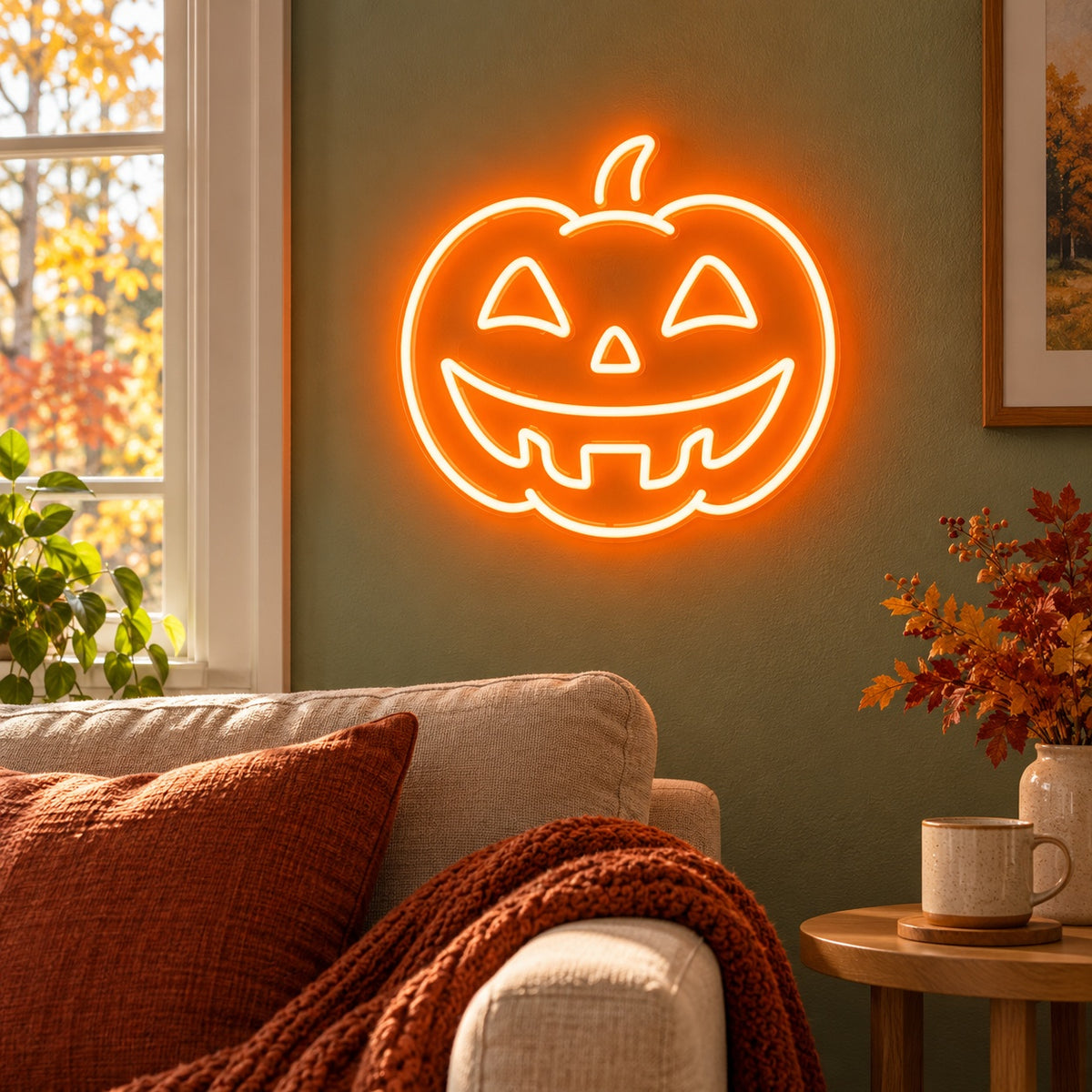 Halloween Pumpkin LED Neon Sign - lifestyle view