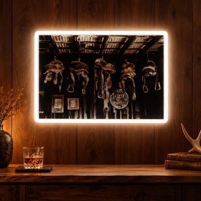 Hanging Western Saddles LED Neon Sign - advertising view