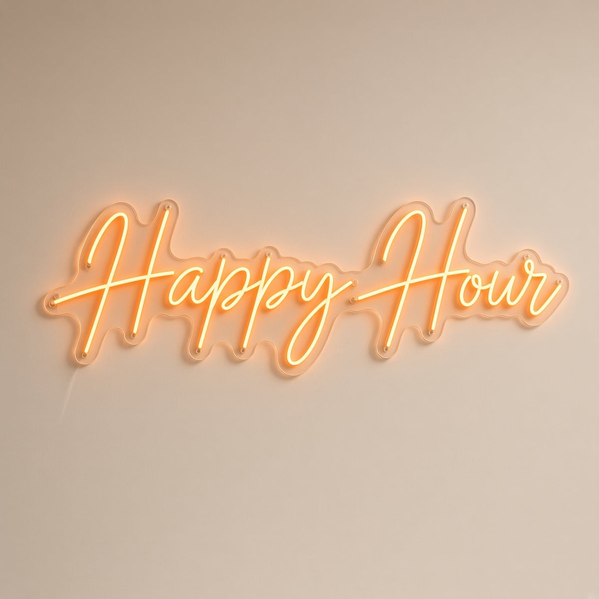 Happy Hour Light for Bar Pub Lounge Wall LED Neon Sign - natural light view