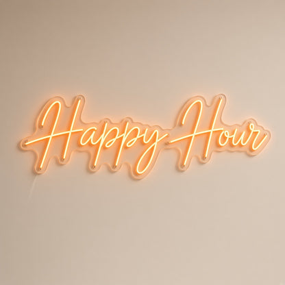 Happy Hour Light for Bar Pub Lounge Wall LED Neon Sign - natural light view