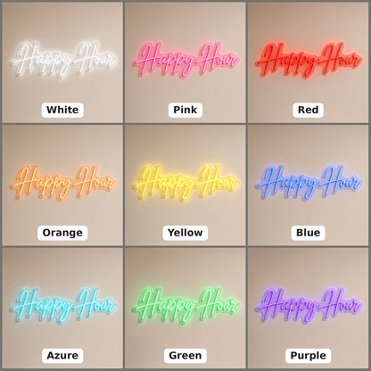 Happy Hour Light for Bar Pub Lounge Wall LED Neon Sign - nine-color grid