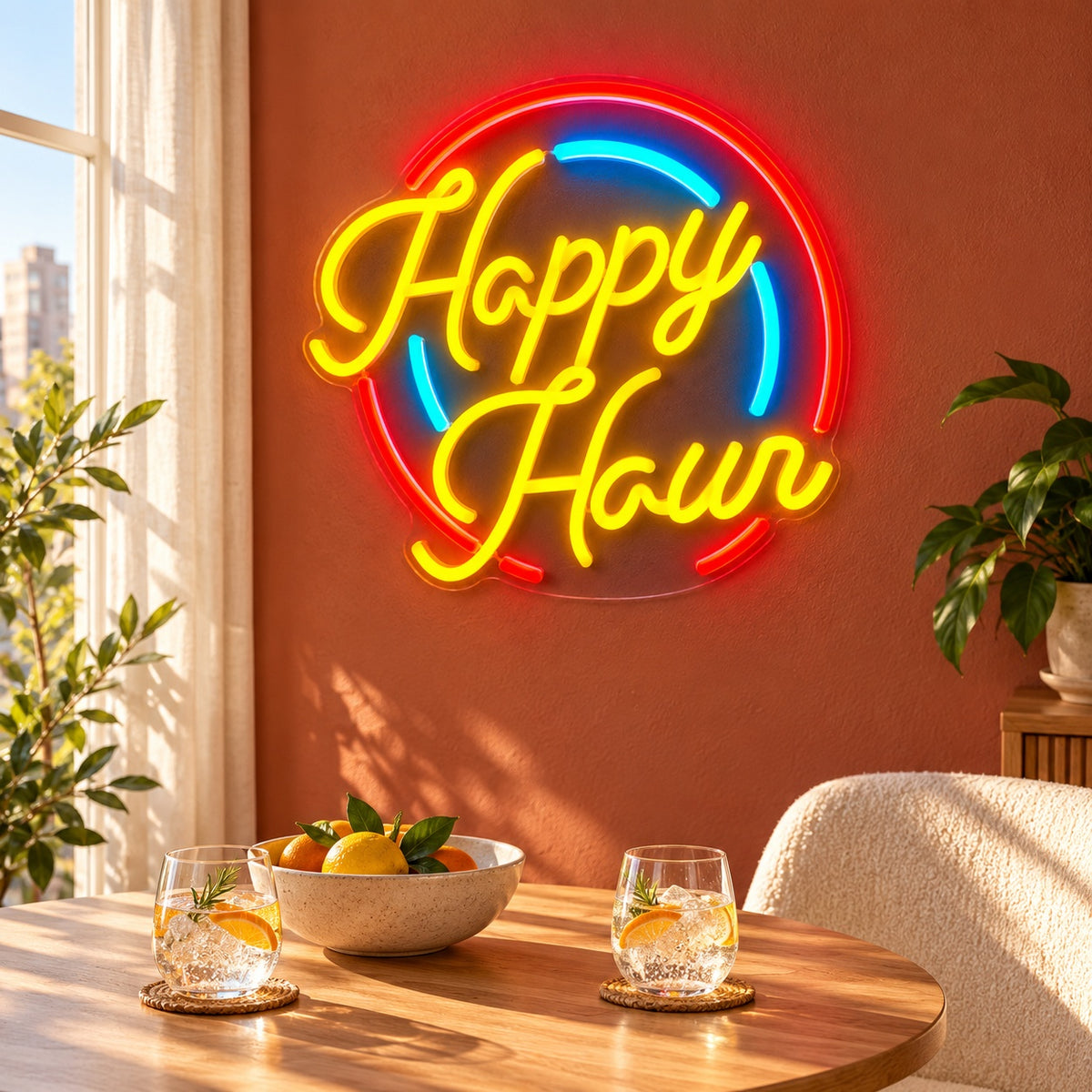 Happy Hour LED Neon Sign - lifestyle view