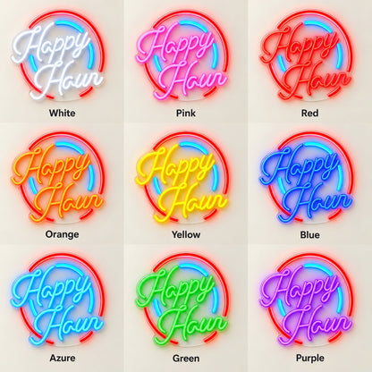 Happy Hour LED Neon Sign - nine-color grid