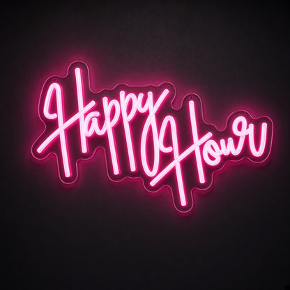 Happy Hour Hot with Dimmer for Home Bar Wall LED Neon Sign - product hero