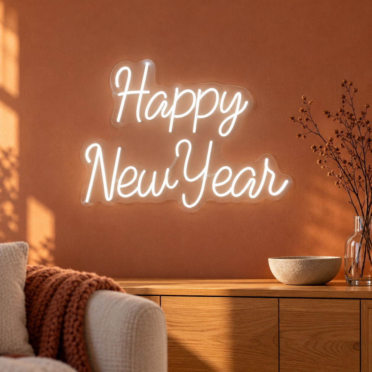 Happy New Year LED Neon Sign - lifestyle view