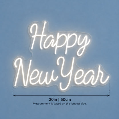 Happy New Year LED Neon Sign - size guide