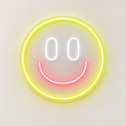 Happy Smiley Face LED Neon Sign - natural light view