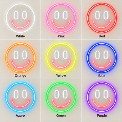 Happy Smiley Face LED Neon Sign - nine-color grid