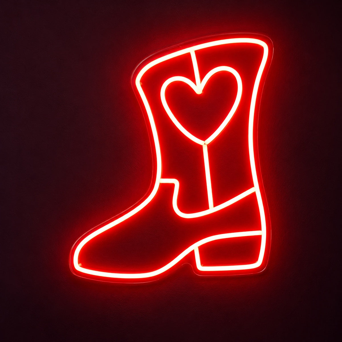Heart Cowboy Boot LED Neon Sign - product hero