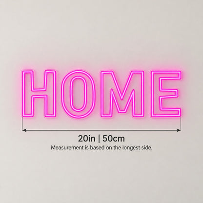 Home LED Neon Sign - size guide