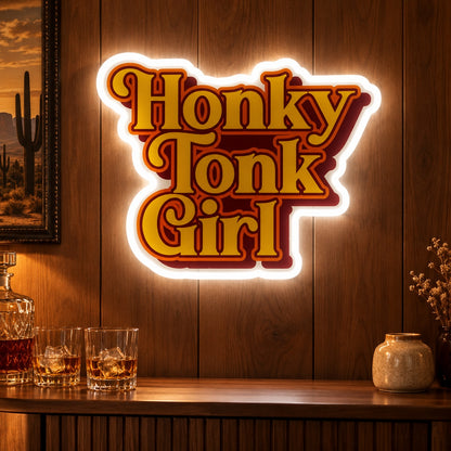 Honky Tonk Girl LED Neon Sign - advertising view