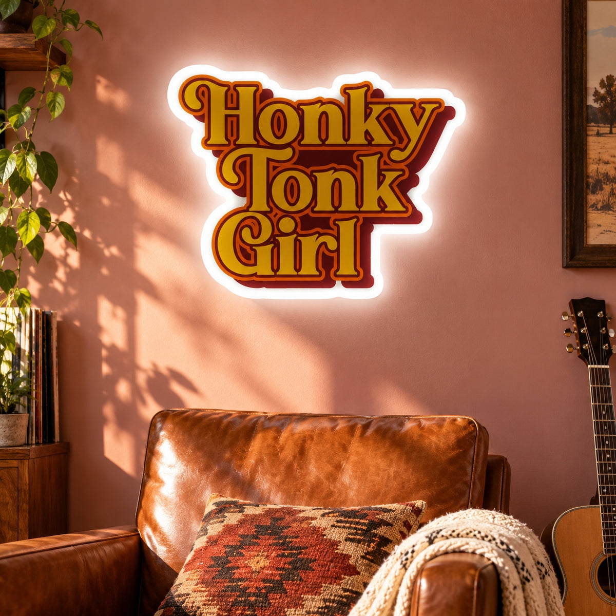 Honky Tonk Girl LED Neon Sign - lifestyle view