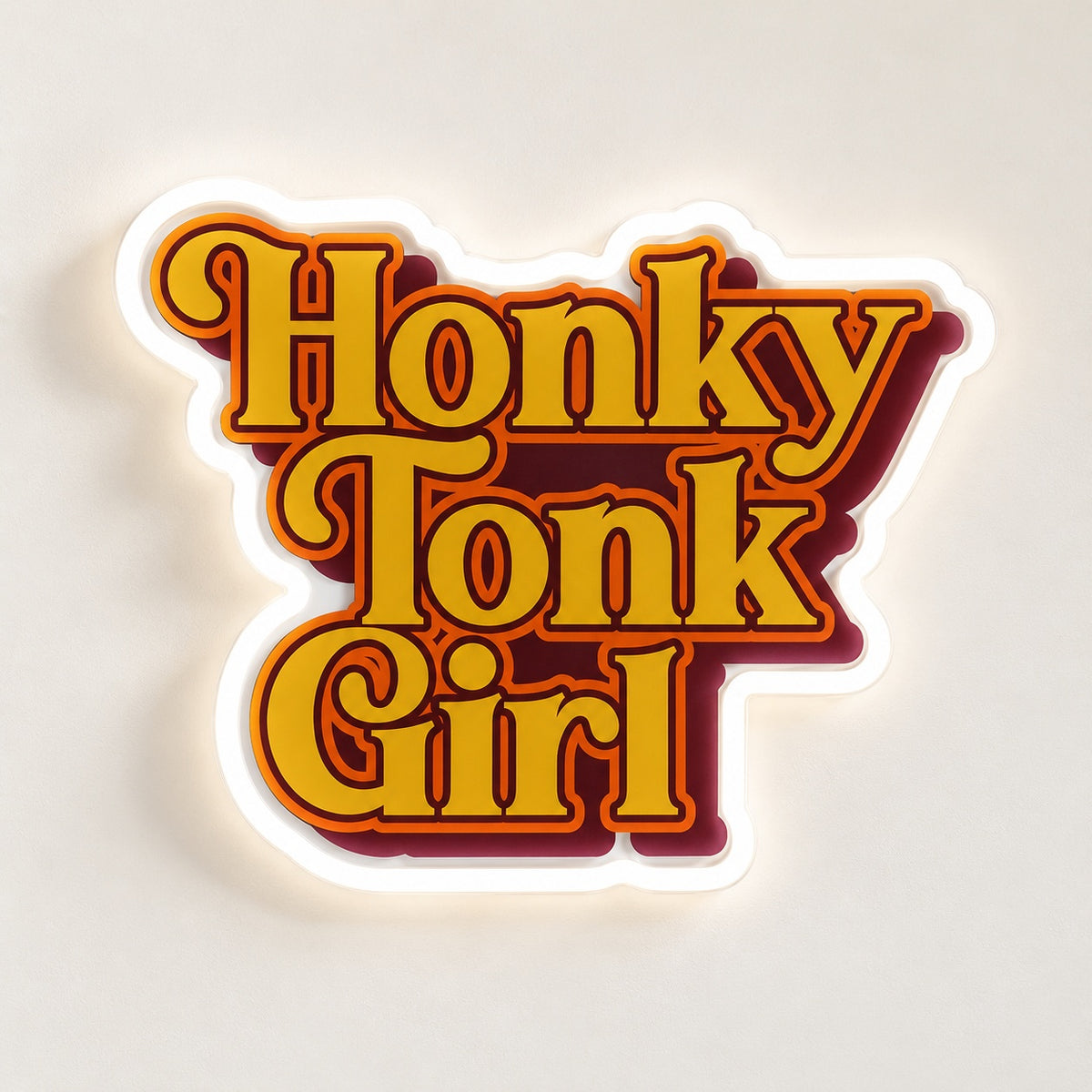 Honky Tonk Girl LED Neon Sign - natural light view