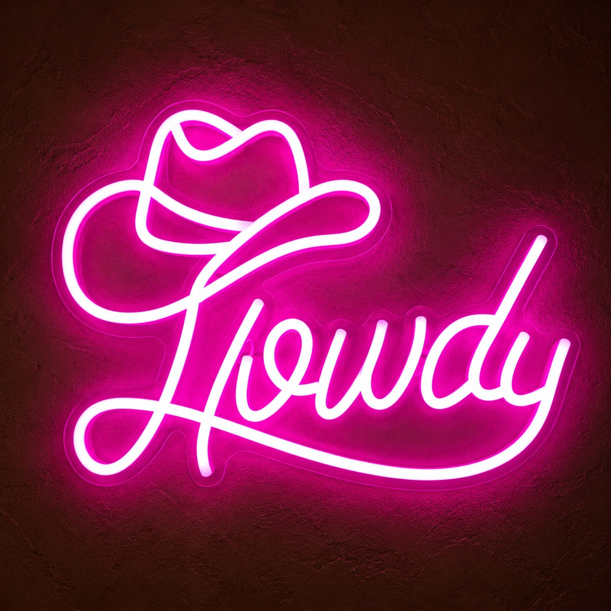 Howdy Cowboy Hat LED Neon Sign - product hero