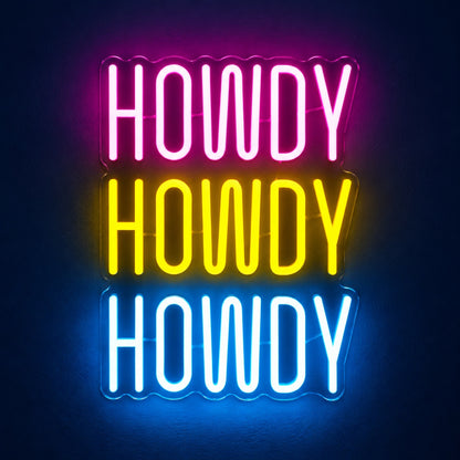 Howdy LED Neon Sign - product hero