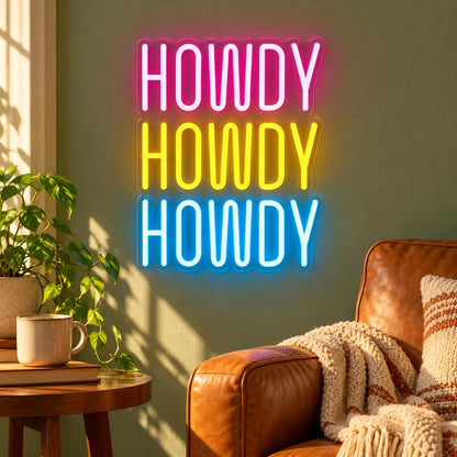 Howdy LED Neon Sign - lifestyle view