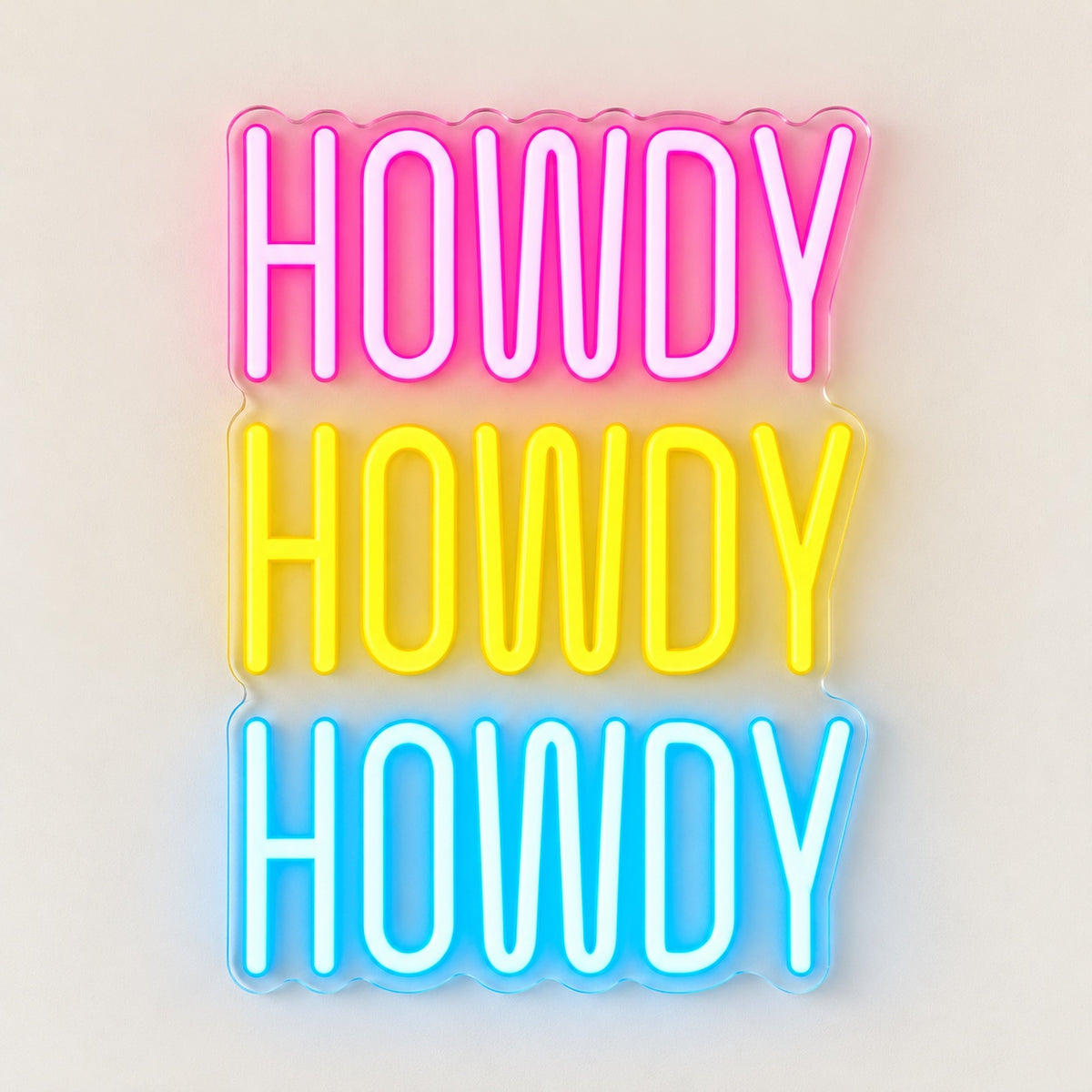 Howdy LED Neon Sign - natural light view