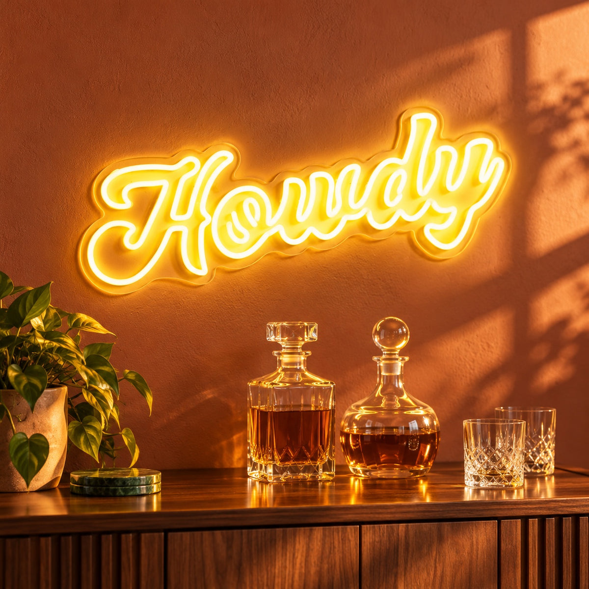 Howdy LED Neon Sign - advertising view