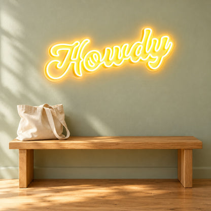 Howdy LED Neon Sign - lifestyle view