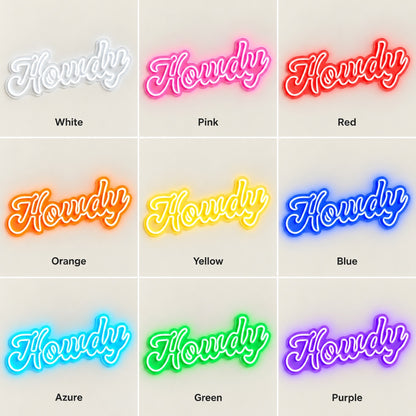 Howdy LED Neon Sign - nine-color grid