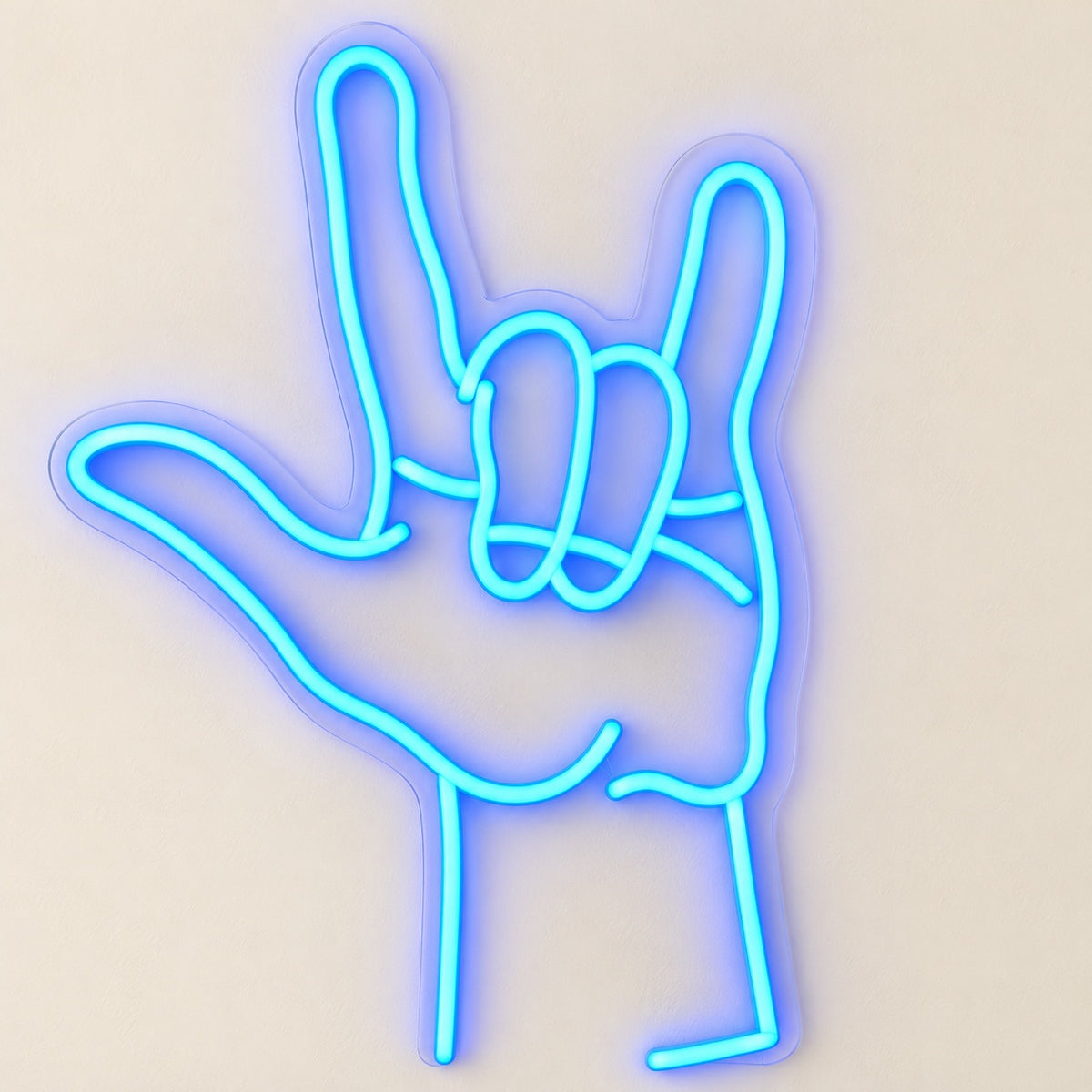 I Love You Hand Gesture LED Neon Sign - natural light view