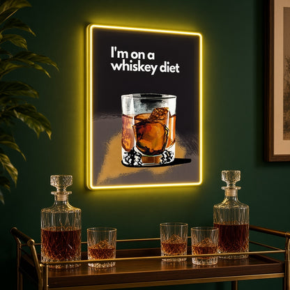 I'm On A Whiskey Diet LED Neon Sign - advertising view