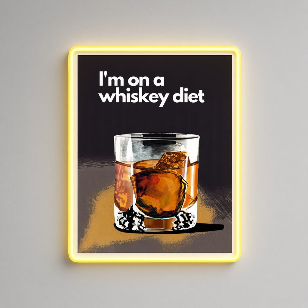 I'm On A Whiskey Diet LED Neon Sign - natural light view