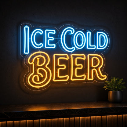 Ice Cold Beer LED Neon Sign - advertising view
