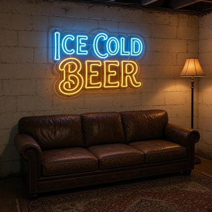 Ice Cold Beer LED Neon Sign - lifestyle view