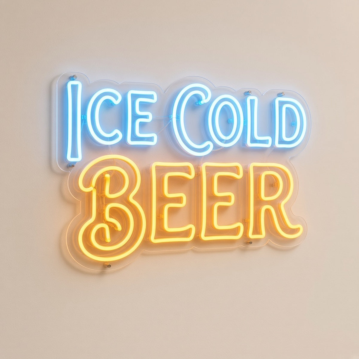 Ice Cold Beer LED Neon Sign - natural light view
