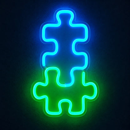 Interlocking Puzzle Pieces LED Neon Sign - product hero