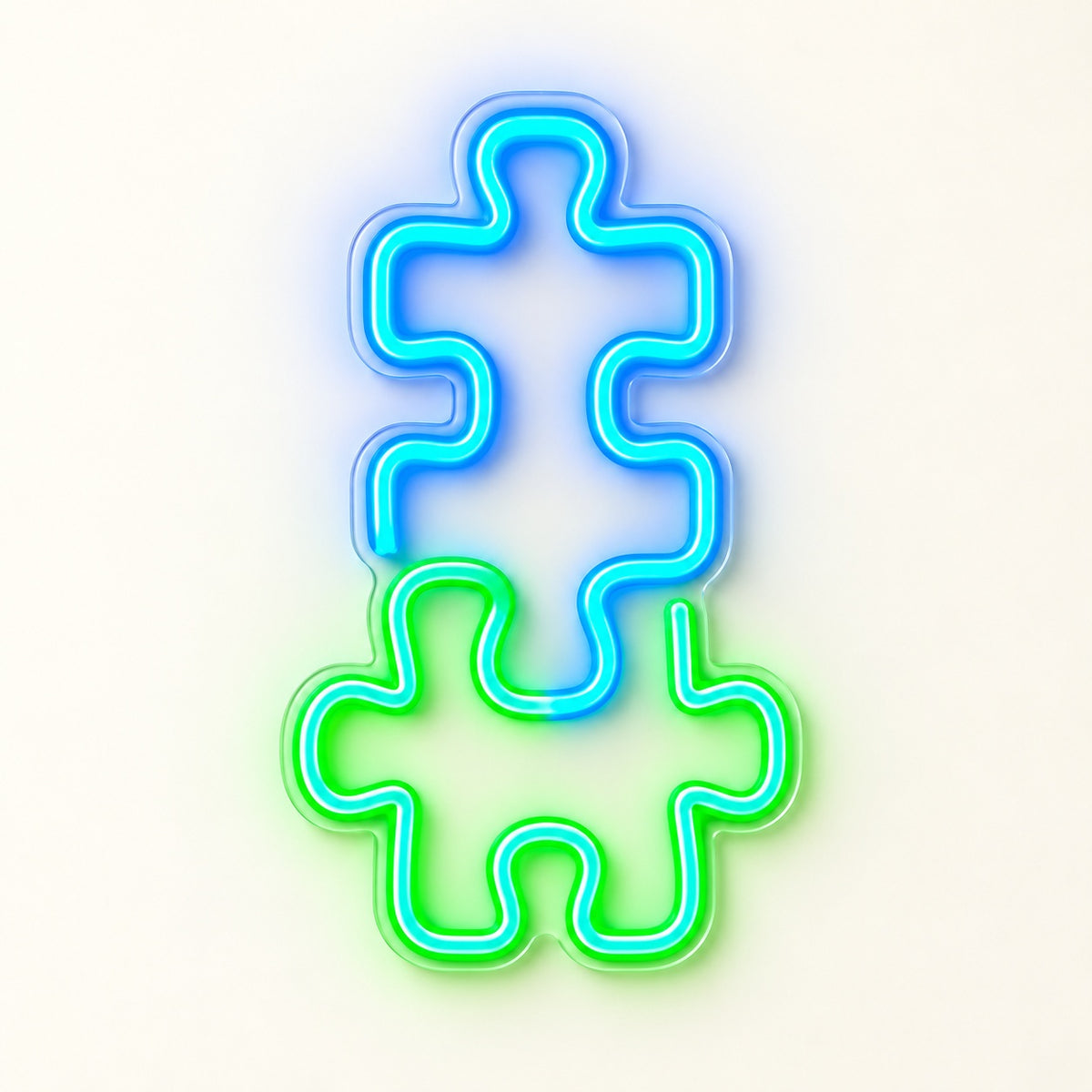 Interlocking Puzzle Pieces LED Neon Sign - natural light view