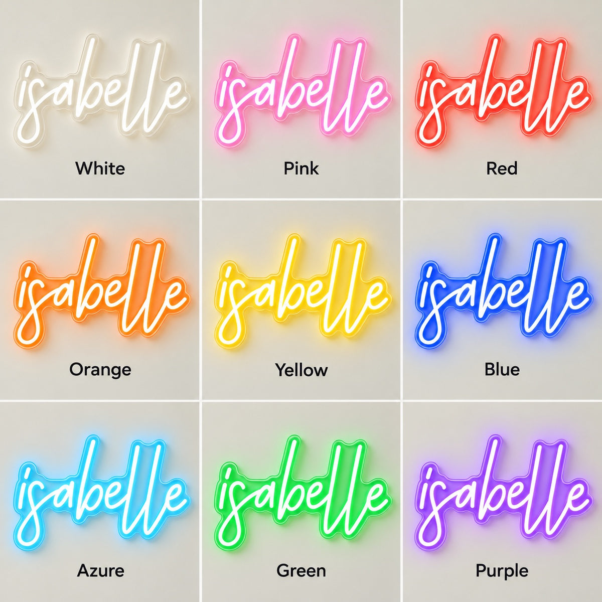 Isabelle LED Neon Sign - nine-color grid