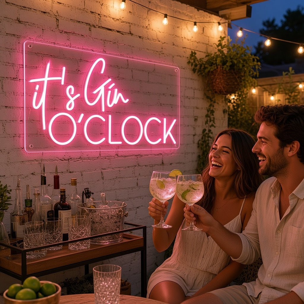 It's Gin O'Clock LED Neon Sign - lifestyle view